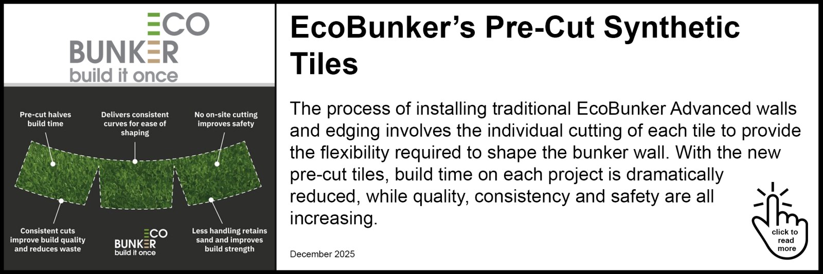 EcoBunker’s Pre-Cut Synthetic Tiles